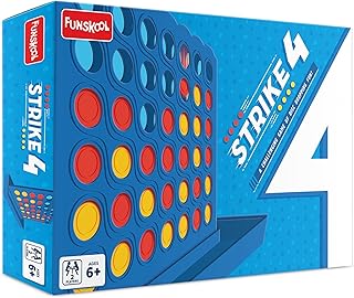Funskool Strike 4, Classic Disc Dropping Game, Strategy Game, Board Game for Kids, Adults, Families, Educational, 2 Players, Family Fun, Activity Toy for Childrens, Gift Set for Kid, Ages 6+ Years