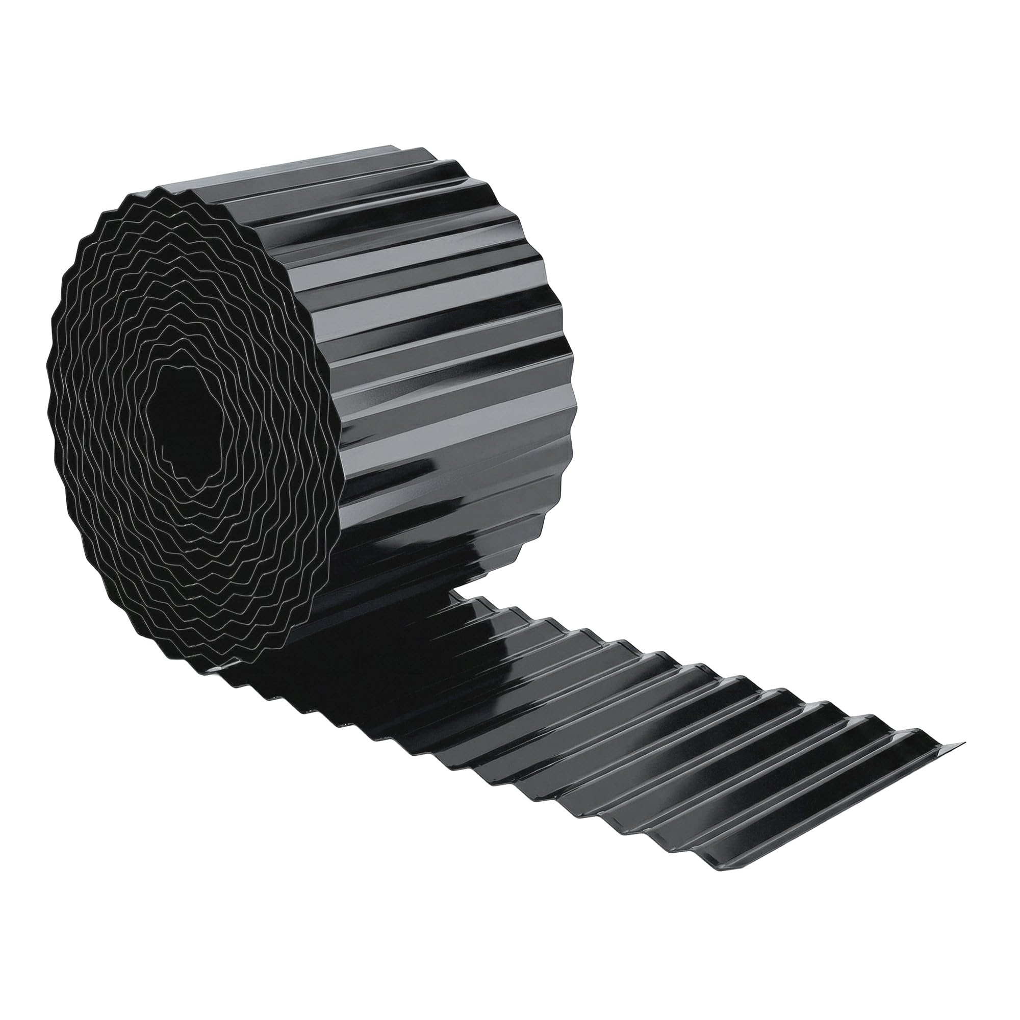 Outsunny Metal Garden Edging Border, 8 in x 21.3 ft Corrugated Heavy Duty Galvanised Steel Lawn Edging, Flexible DIY Landscape Border for Flower Beds, Tree Surrounds, Dark Grey