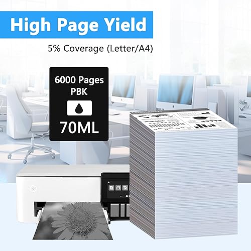 Miniatura 3 de LCL Botellas de repuesto de tinta compatibles para impresoras 512 T512 Photo Black Compatible con Expression ET7700 ET-7700 ET7750 ET-7750 (1 unidad)