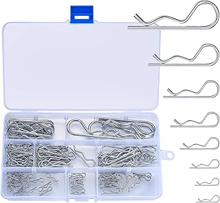 100 Pcs Cotter Pins Assortment Kit, Stainless Steel Split Pins, R Clips Retaining Pins, Hitch Pin Clips, Cotter Pin Hair Pins, Spring Clip Retainer Pins, for Mechanics Tractors Lawn Mowers