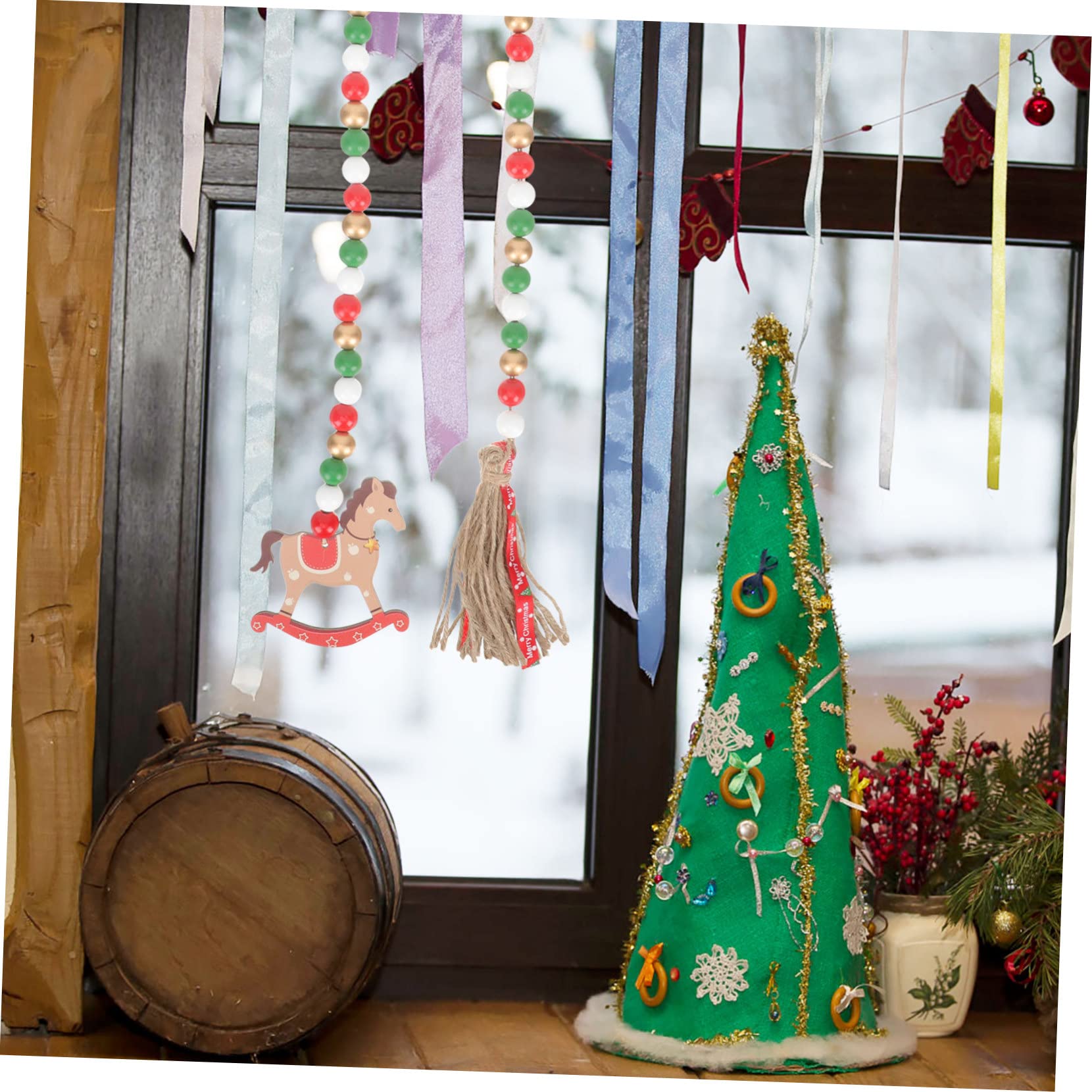 Alipis Lot De 5 Guirlandes De Perles en Bois pour Décoration De Noël