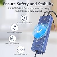 Vista 4 de Controlador LED de 12 V 200 W impermeable IP67, transformador LED ultra delgado de 110 V CA a 12 V CC 16.6 A 200 vatios silencioso convertidor