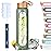 Aqulea Glass Water Bottles 25 Oz with Silicone Sleeve - BPA Free Reusable Wide Mouth Glass Motivational Water Bottles with Fruit Infuser - Leak Proof Borosilicate Water Bottle with Time Marker (Green)