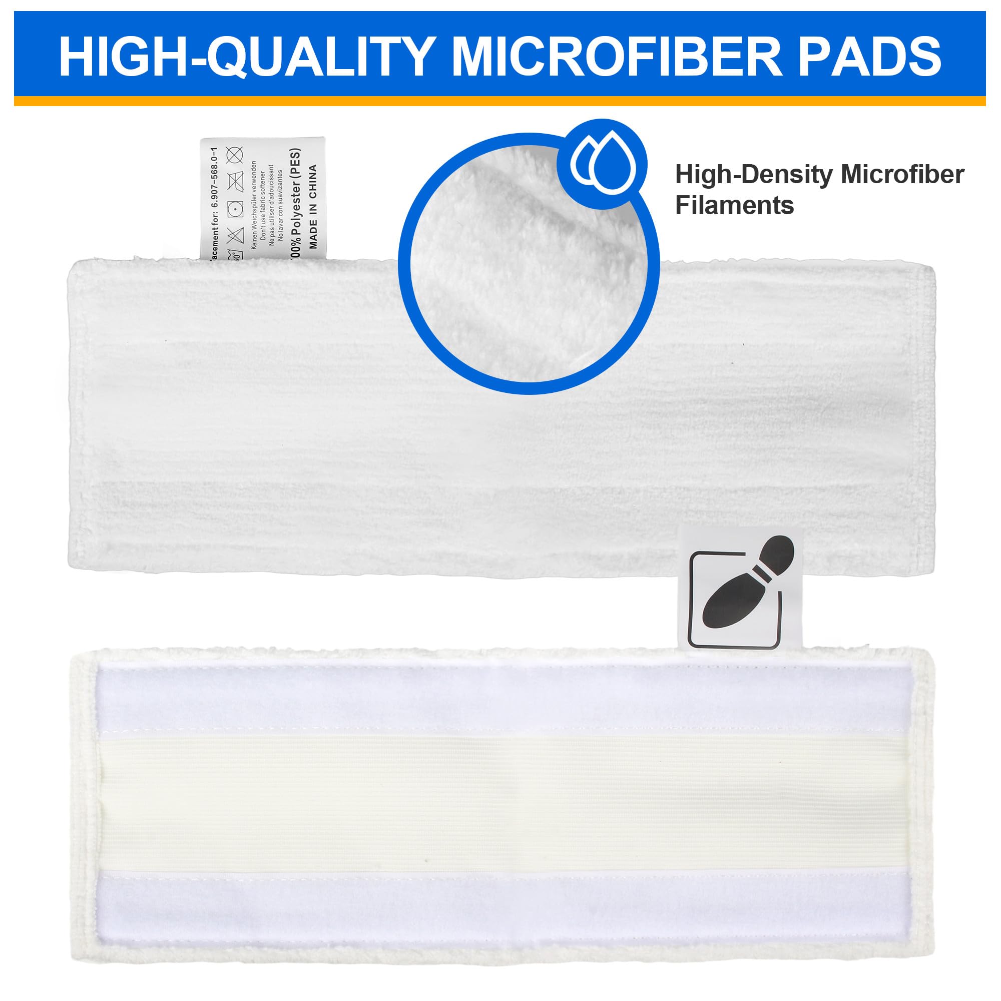 10 Pièces Chiffons de Rechange en Microfibre Compatible avec SC1, SC2, SC3, SC4, SC5, Bonnettes Microfibres Nettoyeurs à Vapeur, Vapeur Karcher Easyfix