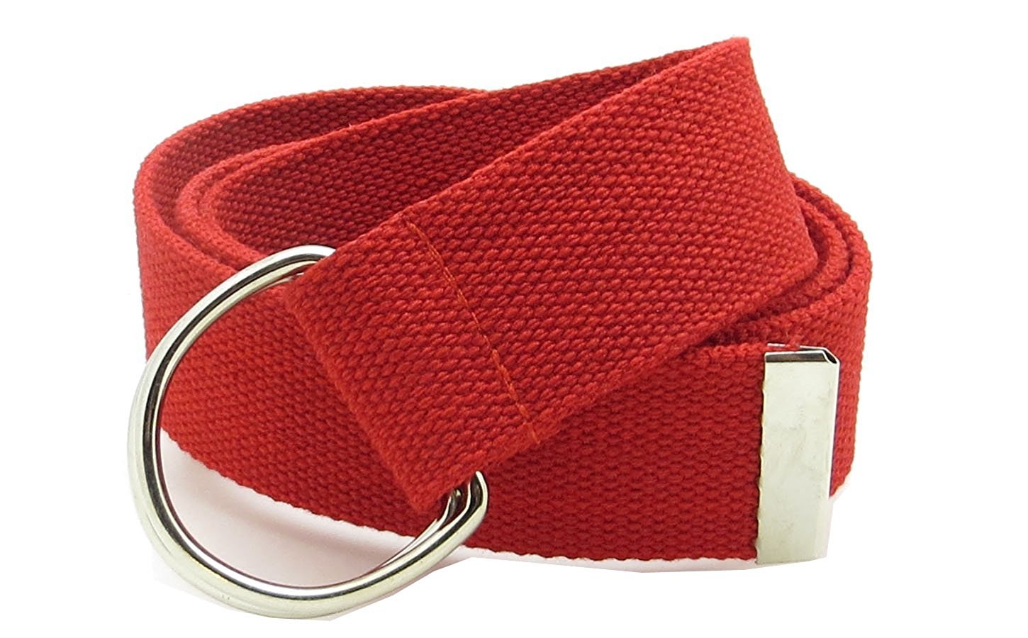 Sunsnow Canvas Web Belt Double D-Ring Buckle 1.5" Wide with Metal Tip Solid Color