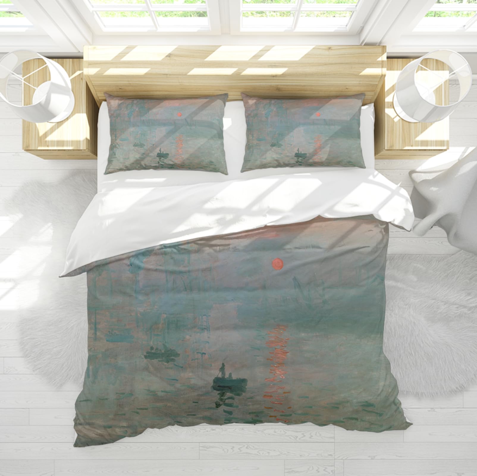 Housse de couette Claude Monet pour un lit design et infroissable