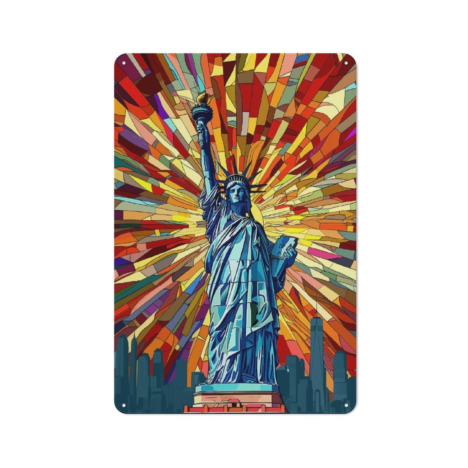 Junmoney Liberty Picasso Cubism Art Metal Wall Plaque 30X20cm, Everyday Small Space Decor For Flat, Dorm Room, Lounge Or Cafe