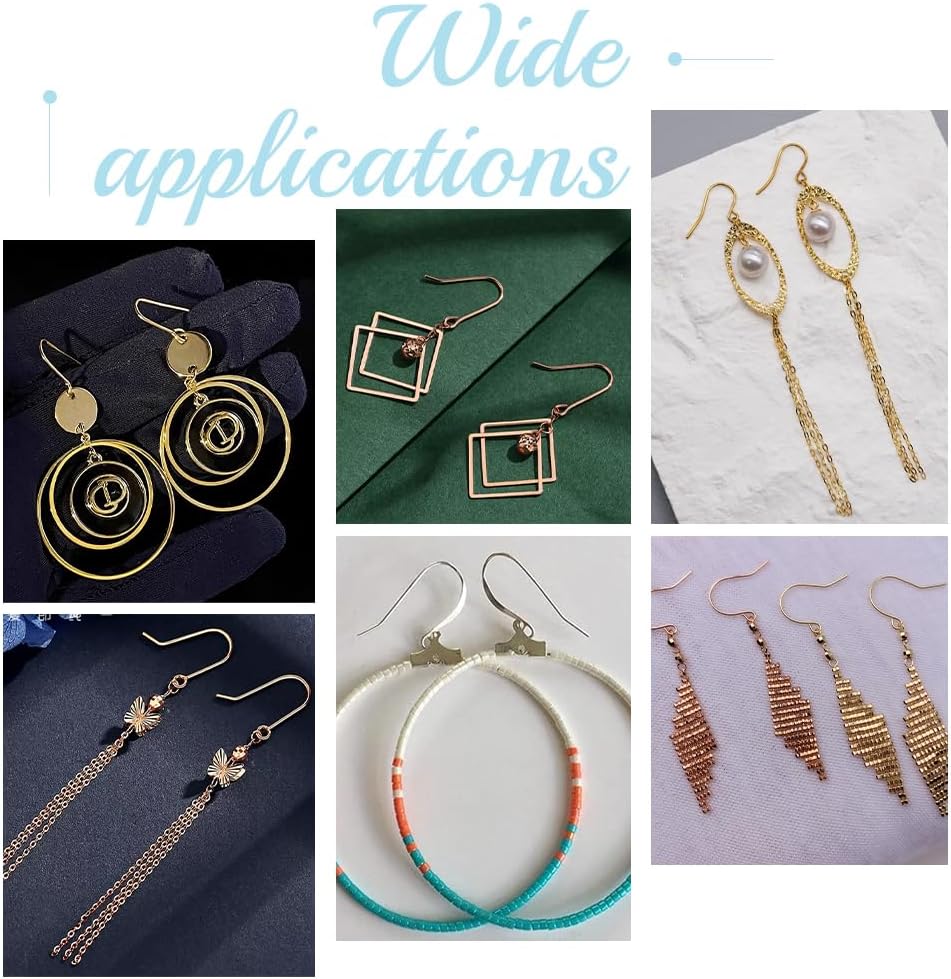 UNICRAFTALE About 80Pcs Stainless Steel Fish Earrings Hooks Metal French Earring Hook with Horizontal Loop Ear Wires Drop Earring Finding Hole 2mm for Jewelry Making DIY Earrings Findings - Image 5