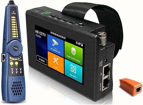 Miniatura 9 de EVERSECU Probador de CCTV 5 en 1 compatible con cámara IP hasta 4K y cámara analógica 720P1080P3mp4mp5 megapíxeles AHD TVI CVI y CVBS monitor de