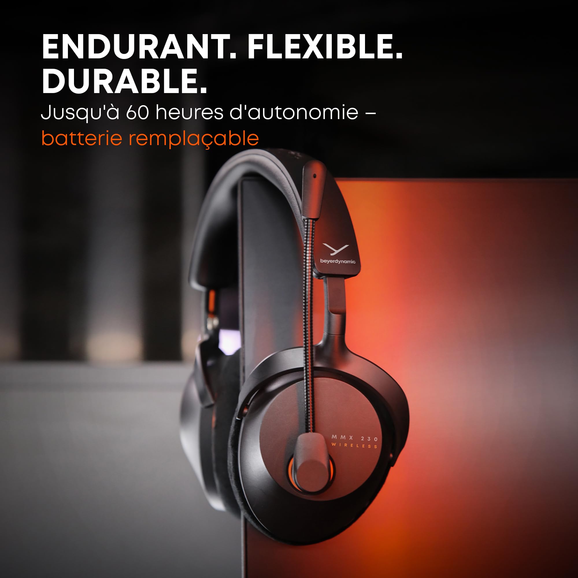 beyerdynamic MMX 230 Casque de Jeu sans Fil avec Bluetooth® 6.0 et l'ANC, autonomie de 60 Heures, Batterie remplaçable, en Noir - Nouvelle Mise à Jour Disponible Via l'application