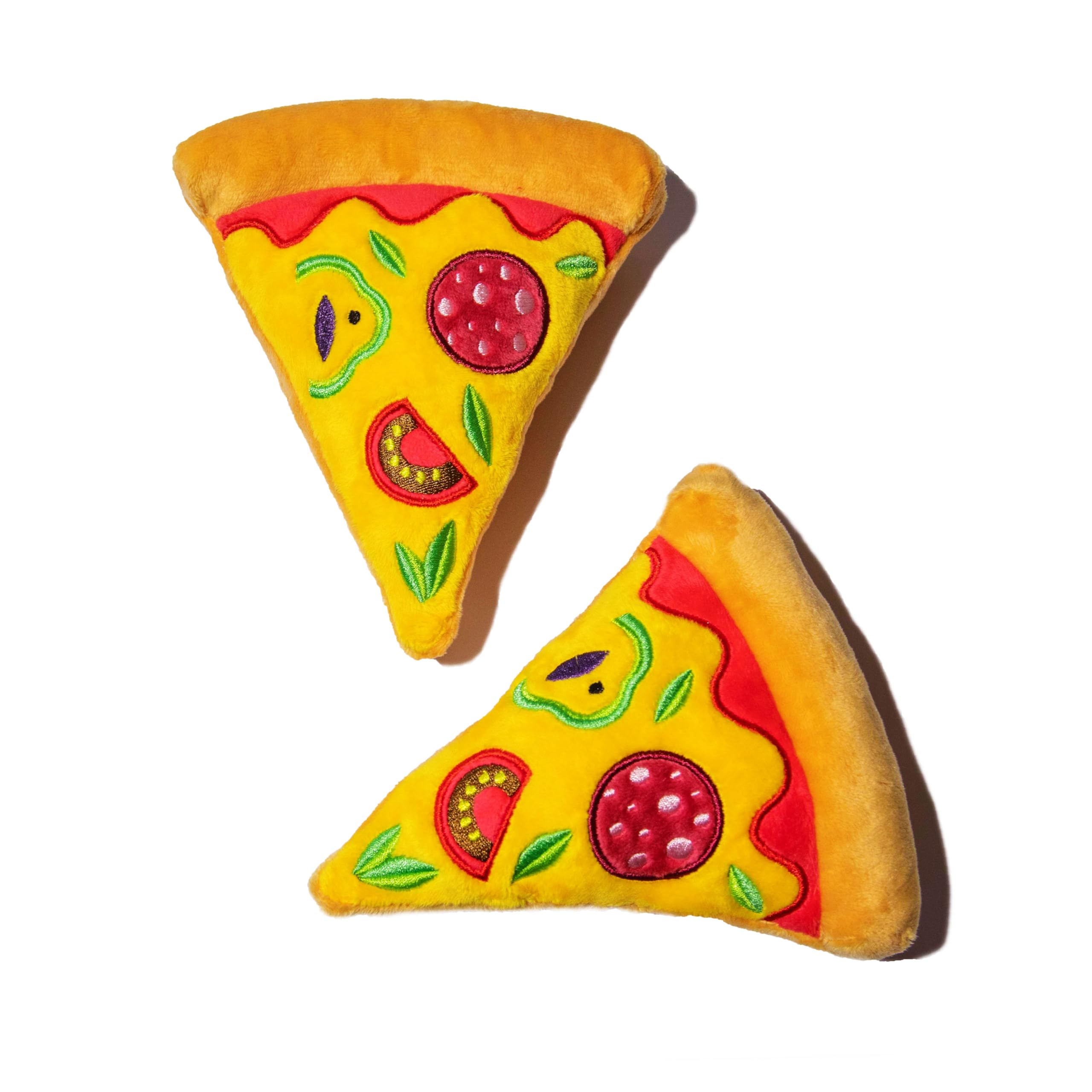 Glow Pups Pizza Slice Dog Toy, Squeaky Plush Toys for Small and Medium Dogs, Easy to Clean, Promotes Mental Stimulation, Interactive Playtime, Dog