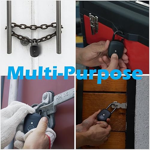 Miniatura 4 de Candado inteligente de huellas dactilares con llave, candado biométrico con aplicación, adecuado para exteriores y resistente, resistente al agua