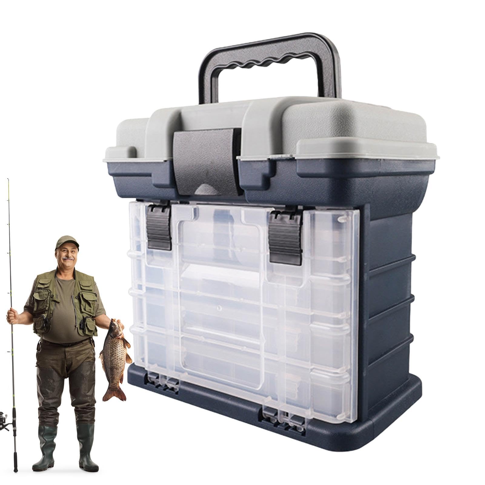 Tackle Box Organizer - Scatola organizer da pesca portatile con 4 cassetti