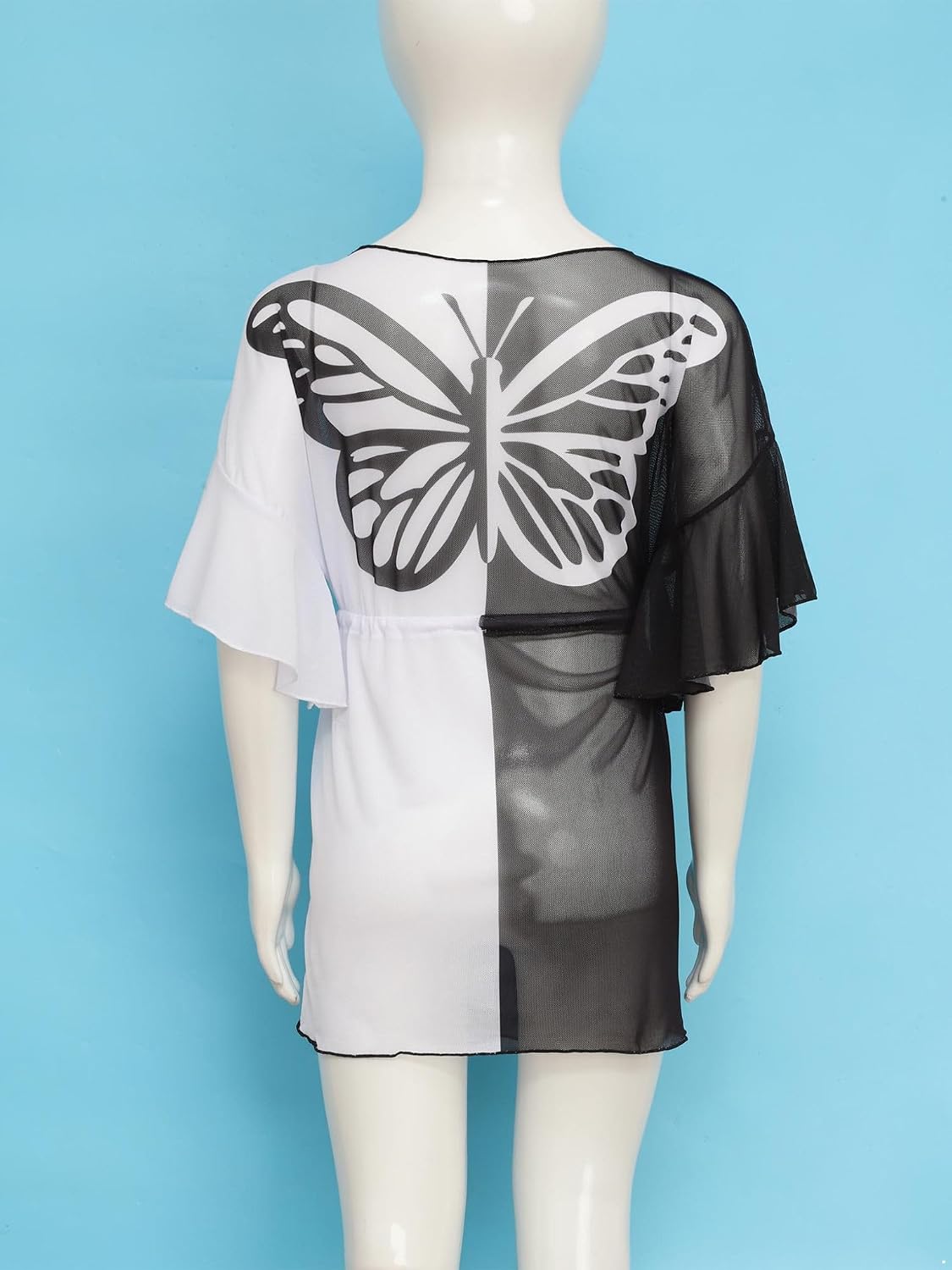 Hansber Kids Girls Rash Guard Swimwear Short Sleeve Beach Cover Ups Coats Summer Seaside Beachwear