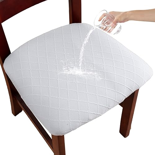 Miniatura 9 de Juego de 4 fundas impermeables para asiento de silla de comedor, elásticas, extraíbles y lavables, para el hogar, restaurante, banquete, protector