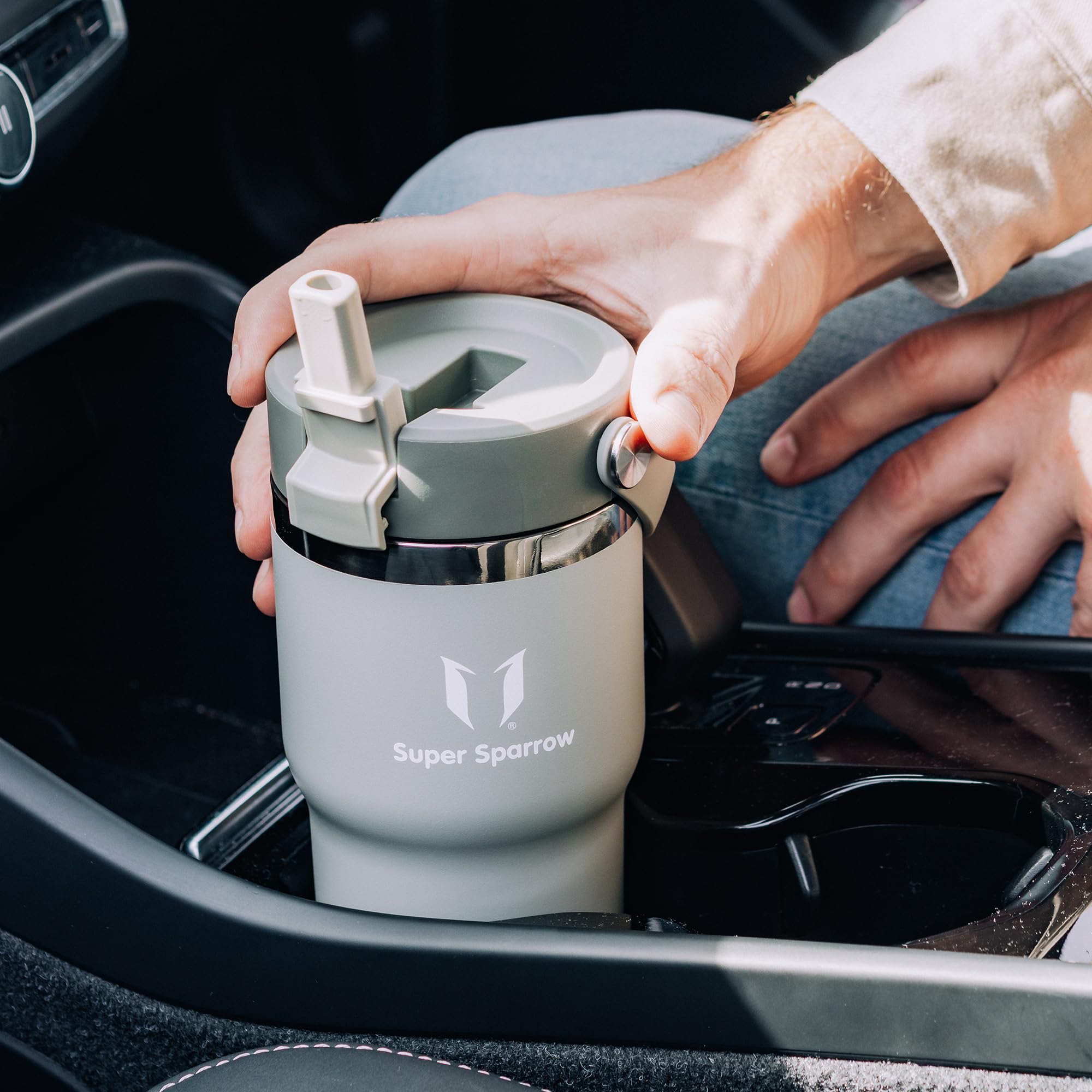 Sparrow Borraccia Termica 900ml - Twistpath Borracce con Tappo Flex con Cannuccia - Senza BPA & Perdite Bottiglia Acqua - Inox Borracce Termiche Per Portabevande - Ideale Per Casa, Ufficio O Auto