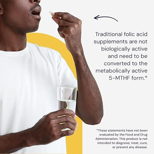 Miniatura 6 de Healthy Origins Metil Folato de 800 mcg (quatrefolic, no OMG, folato biodisponible, sin gluten, soporte neurotransmisor), 120 cápsulas vegetales