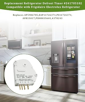 241705102 4378243 Refrigerator Defrost Timer Compatible with Frigidaire Electrolux Refrigerator,Replaces AP5986785,EAP11726371,PS11726371,AFR15017,PD00035601