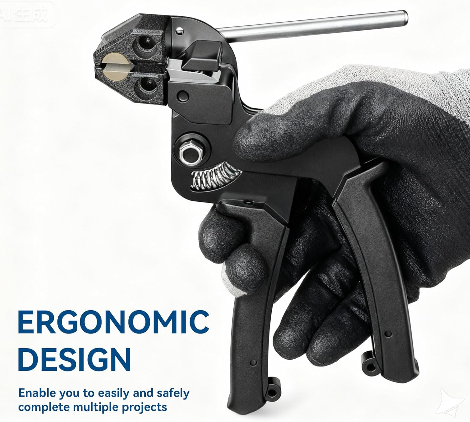 Stainless Steel Cable Tie Gun with 100Pcs 11.8 inch Metal Zip Ties Tool, Special Tool For Fastening and Cutting Steel Zip Ties, UV Resistant Chain Link Fence Parts for Fence Exhaust Pipe Outdoor