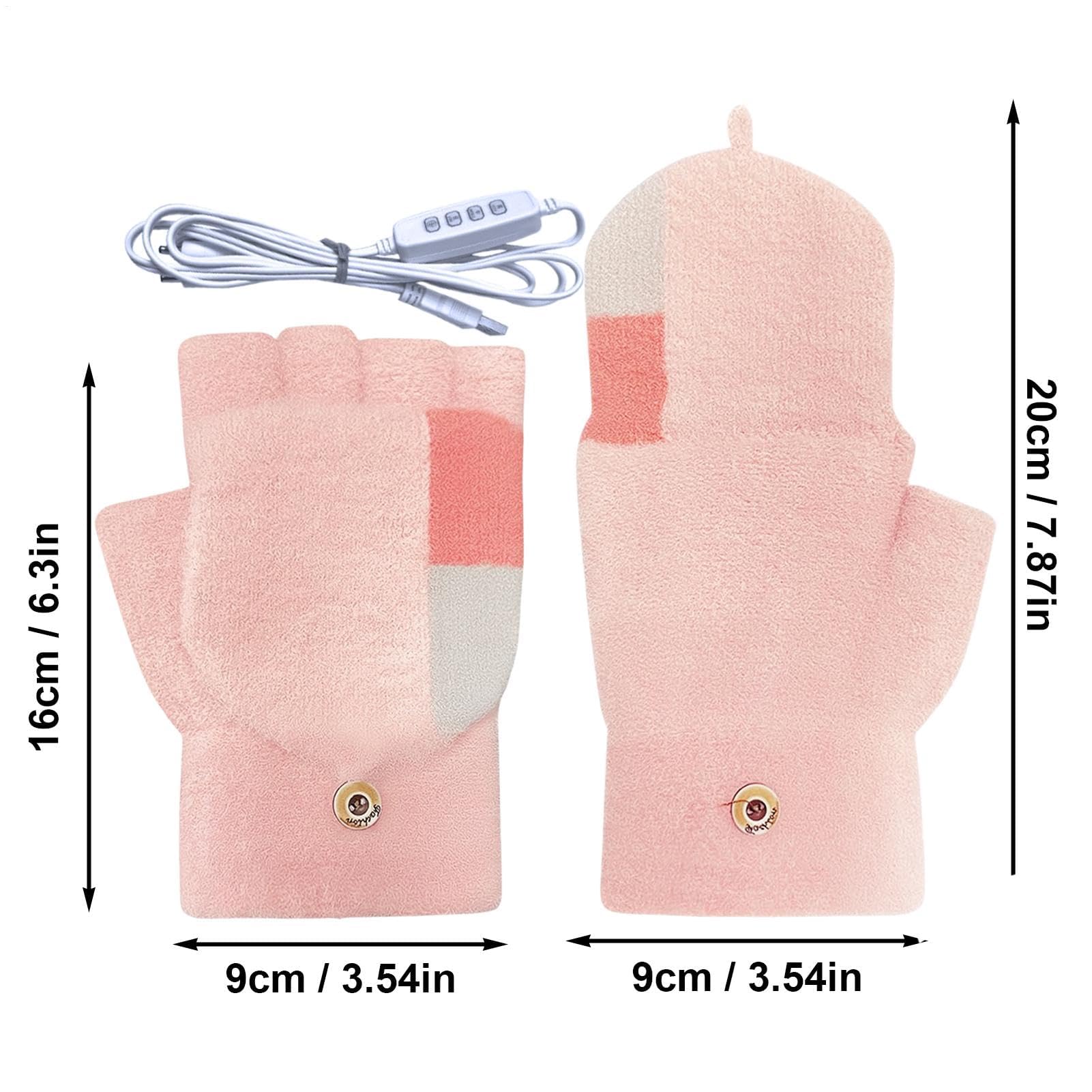 ZH1YFD Podgrzewane rękawiczki bez palców | Rękawiczki do laptopa | Rękawiczki USB typu Full & Half Hands, 3 poziomy, podgrzewane, do jazdy na nartach zimowych, do pisania na łyżwach