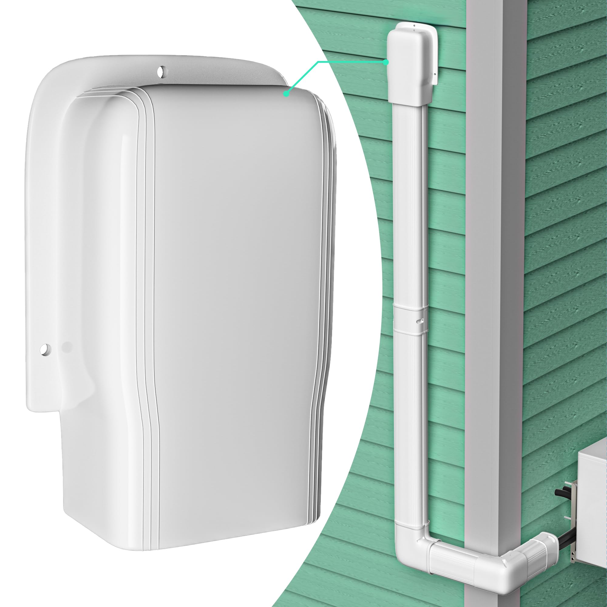 4" Width Wall Cover, Mini Split Line Set Cover Accessories for Mini Split Air Conditioners, Central AC and Heat Pumps