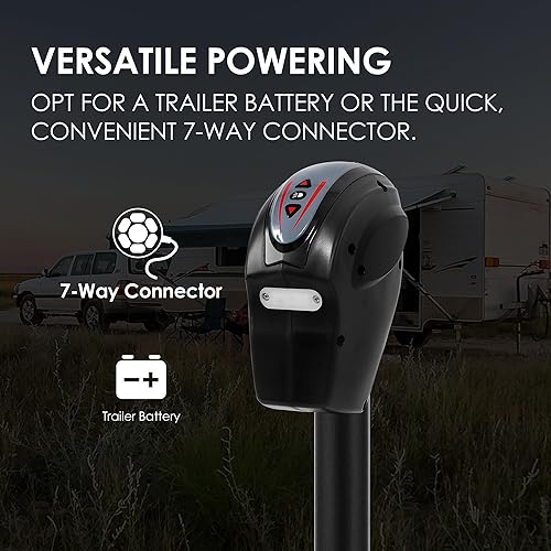 Miniatura 28 de POLESTAR - Gato eléctrico de lanza para remolque de 5000 lb, tipo A-Frame con funda impermeable y luz LED para casas rodantes, remolques y RV, 12 V