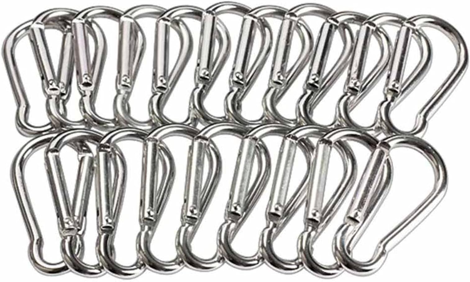 20-Pack Spring Snap Hook Carabiner Small Aluminum Alloy Keychain Clips Mini Quick Link Lock Ring Spring Buckles for Camping Fishing Hiking Traveling