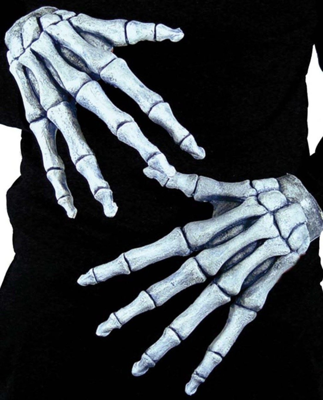 NEW FANCY DRESS SKELETON HANDS GHOSTLY BONES GLOVES GRIM REAPER HALLOWEEN COS...
