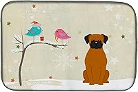 Vista 32 de Caroline's Treasures BB2508DDM - Tapete de secado de platos de perro de montaña bernés con regalos de Navidad entre amigos, tapete absorbente