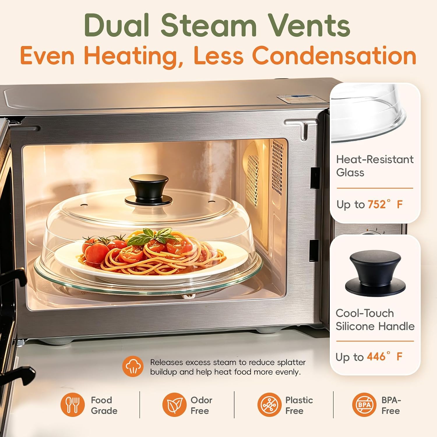 3 in 1 Glass Microwave Splatter Cover Set with Mats & Oven Mitts