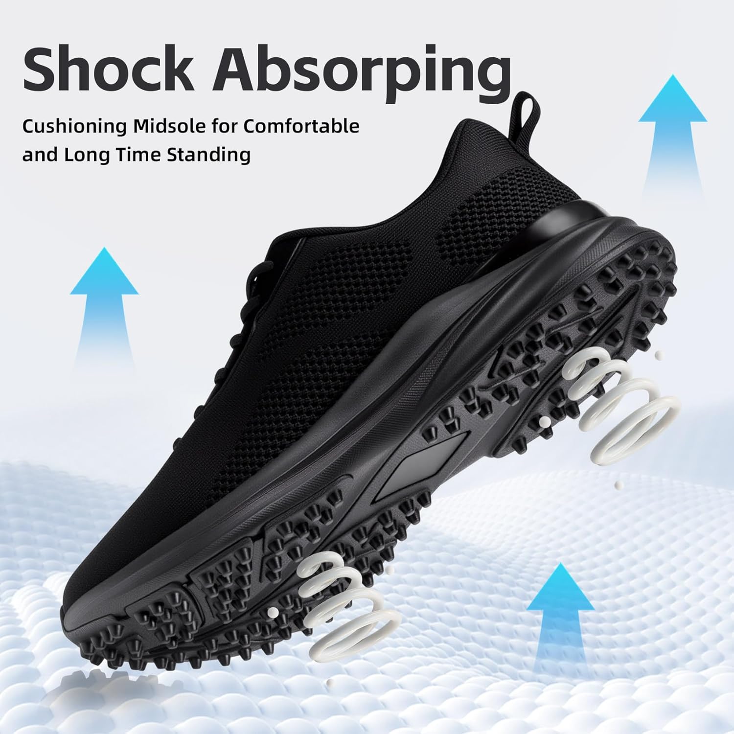 Mens Golf Shoes Spikeless Breathable Lightweight Non Slip Golf Shoes for Men Comfortable