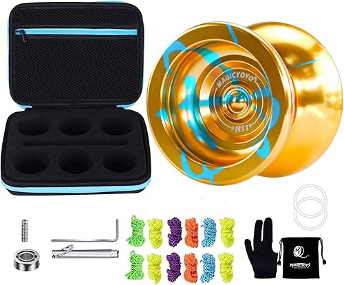 Yoyo Yoyo N11 - Yoyo profesional sin respuesta para niños, jugador avanzado, guante de yoyo, bolsa de yoyo, cuerdas de yoyo, paquete con bolsa de