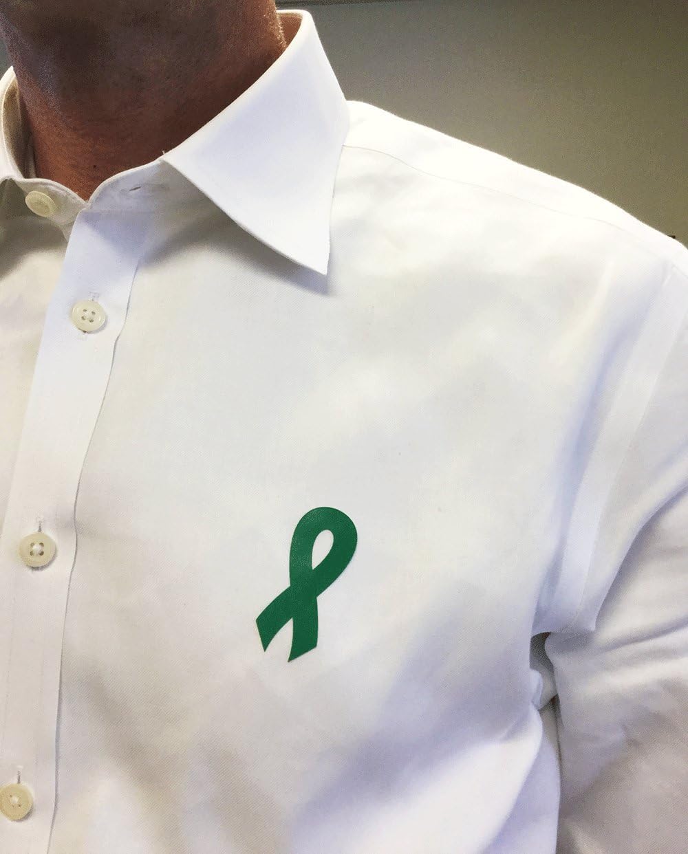 Green Awareness Ribbon Stickers 2 Inch 500 Total Adhesive Labels