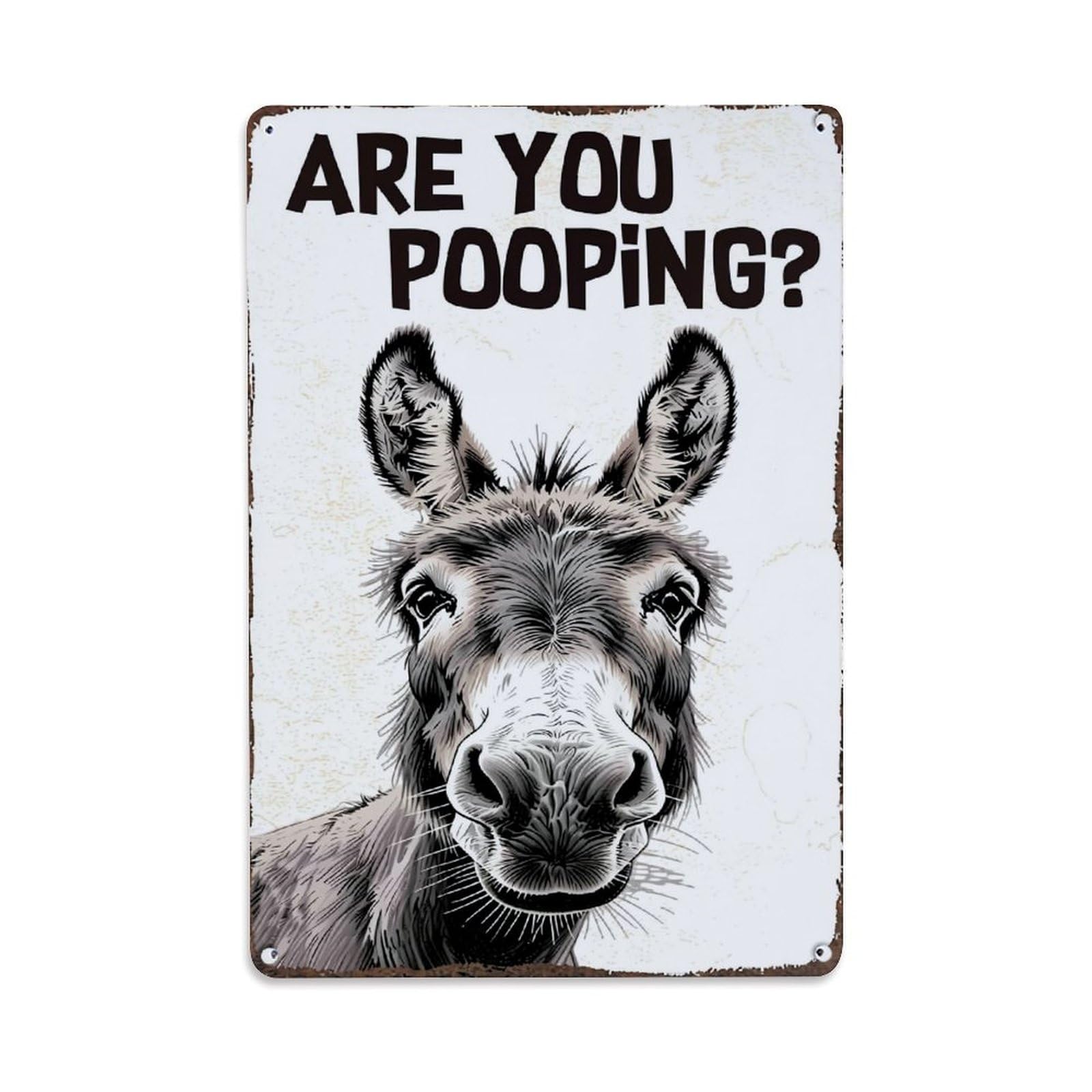 Jdfenggu Vintage Donkey Face With Text Above Retro Metal Tin Sign, Decor Art Poster For Bar, Home, Man Cave, Kitchen, Laundry Room Gift 8X12inch
