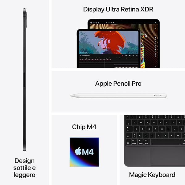 Apple iPad Pro 11 Inch: M4 Chip Designed for Apple Intelligence, Ultra Retina XDR Display, Nano Texture Glass, 1TB, 12MP Front and Back Camera, Wi-Fi 6E - Space Black - 5