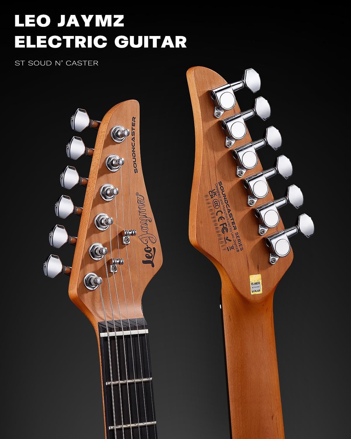 Leo Jaymz ST Pro Electric Guitar with Coil-Split, Roasted Maple Neck, Rosewood Fingerboard, Mahogany Body, Alnico 5 Pickups