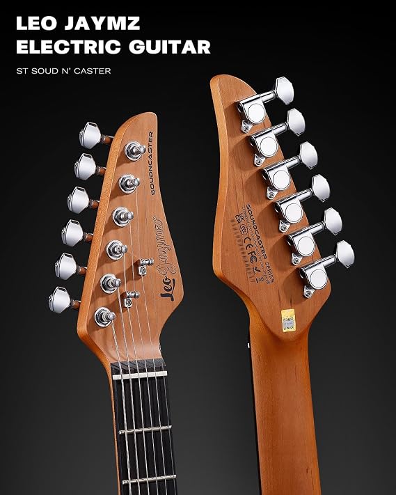 Leo Jaymz ST Pro Electric Guitar with Coil-Split, Roasted Maple Neck, Rosewood Fingerboard, Mahogany Body, Alnico 5 Pickups