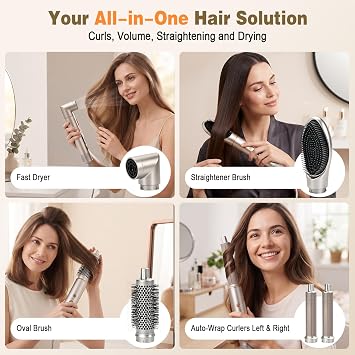 6 in 1 Professional Hairstyler Set with 110000 rpm Ion Hair Dryer