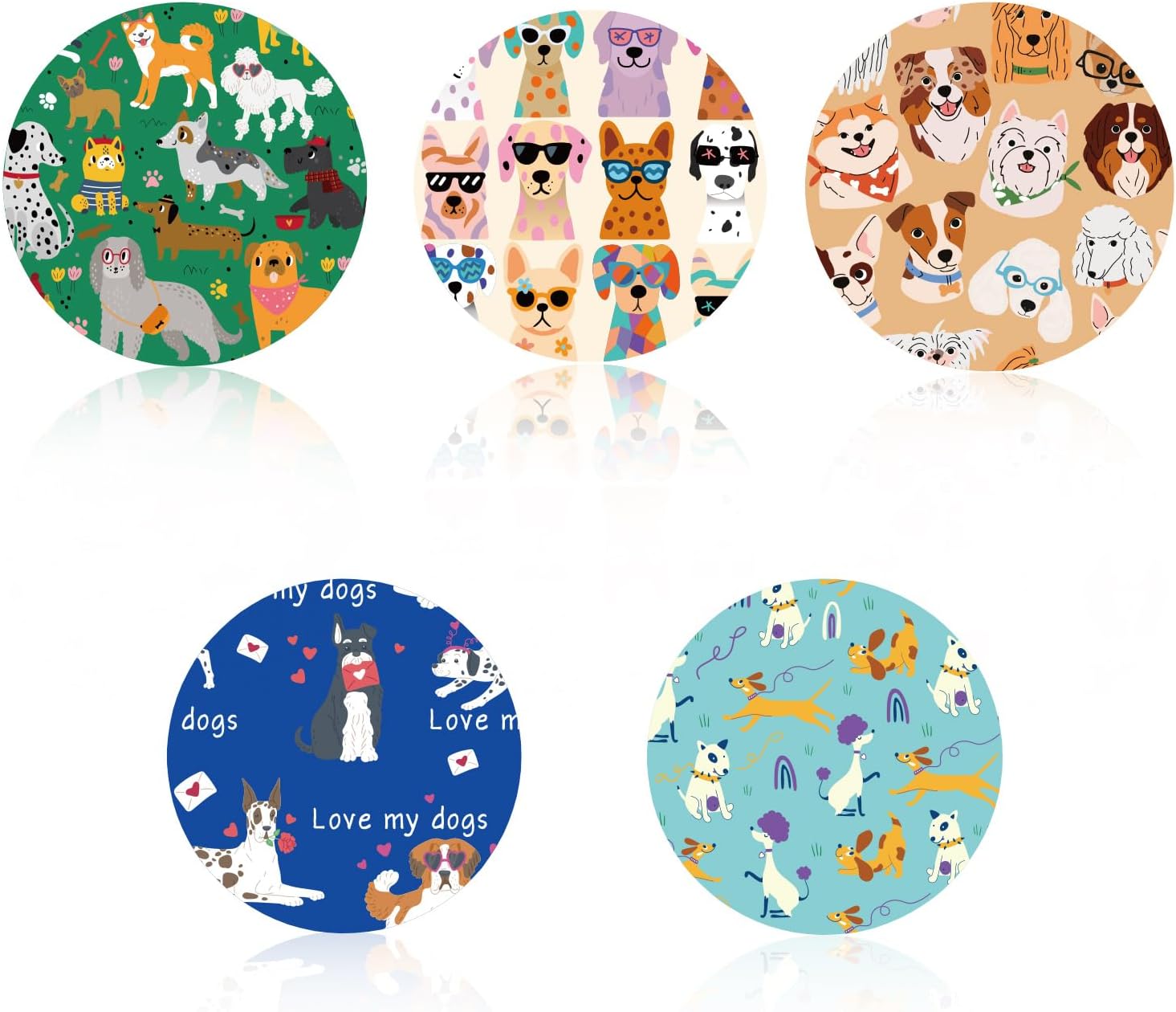 25pcs Sensor Covers Patches for Libre 2/3, Cute Pet Dog Design Breathable Monitor Adhesive Patches Stickers Waterproof & Sweatproof CGM Overpatch (5 Styles)