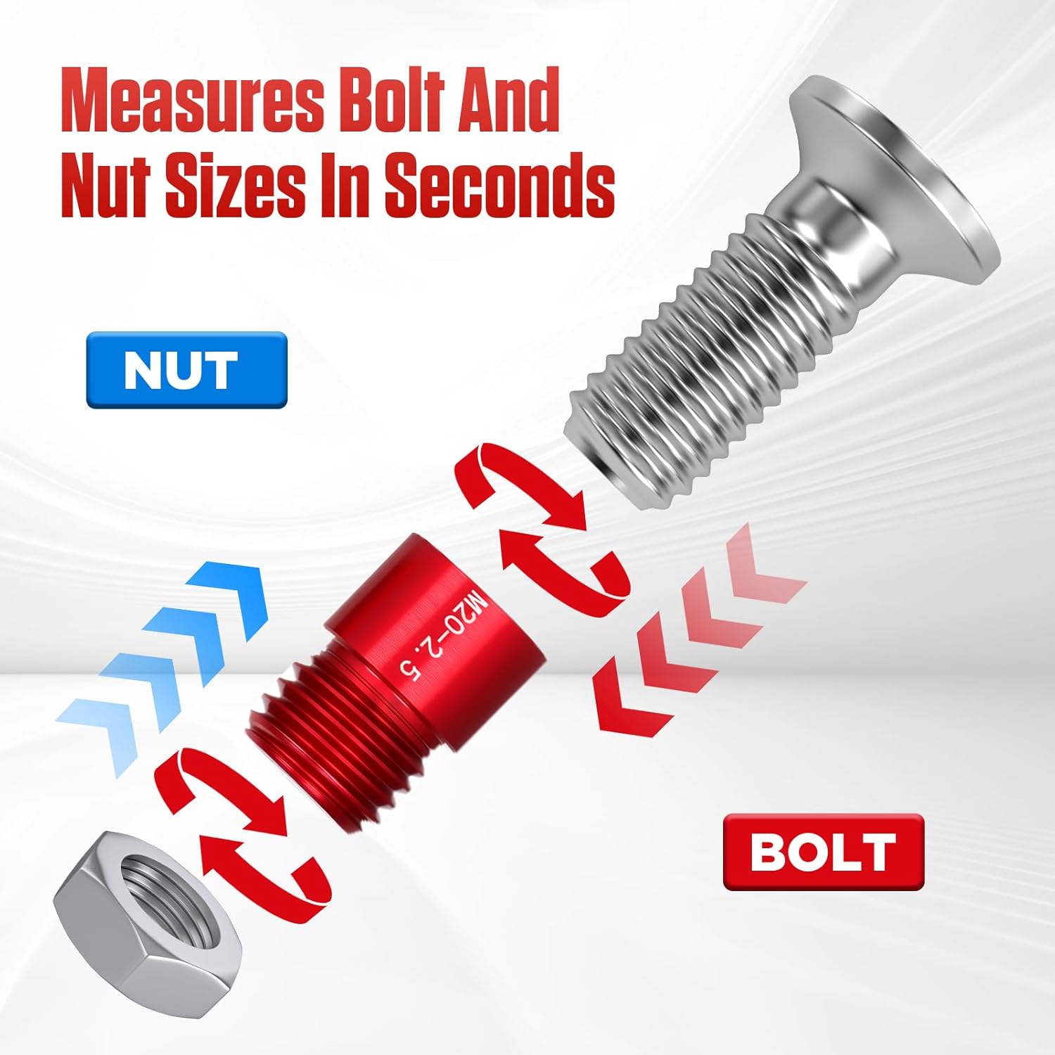48PCS Thread Checker,Nut and Bolt Thread Checker, Standard 25 Inch & 23 Metric Bolt Size Finder for Detecting The Dimensions of Threaded Nuts in Tight Spaces.