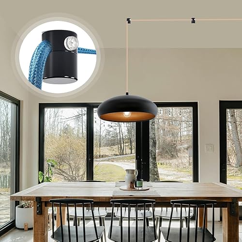 Miniatura 7 de Paquete de 6 ganchos de techo mejorados para luces colgantes, ganchos negros para luz de techo, gancho de aluminio súper carga, gancho moderno para