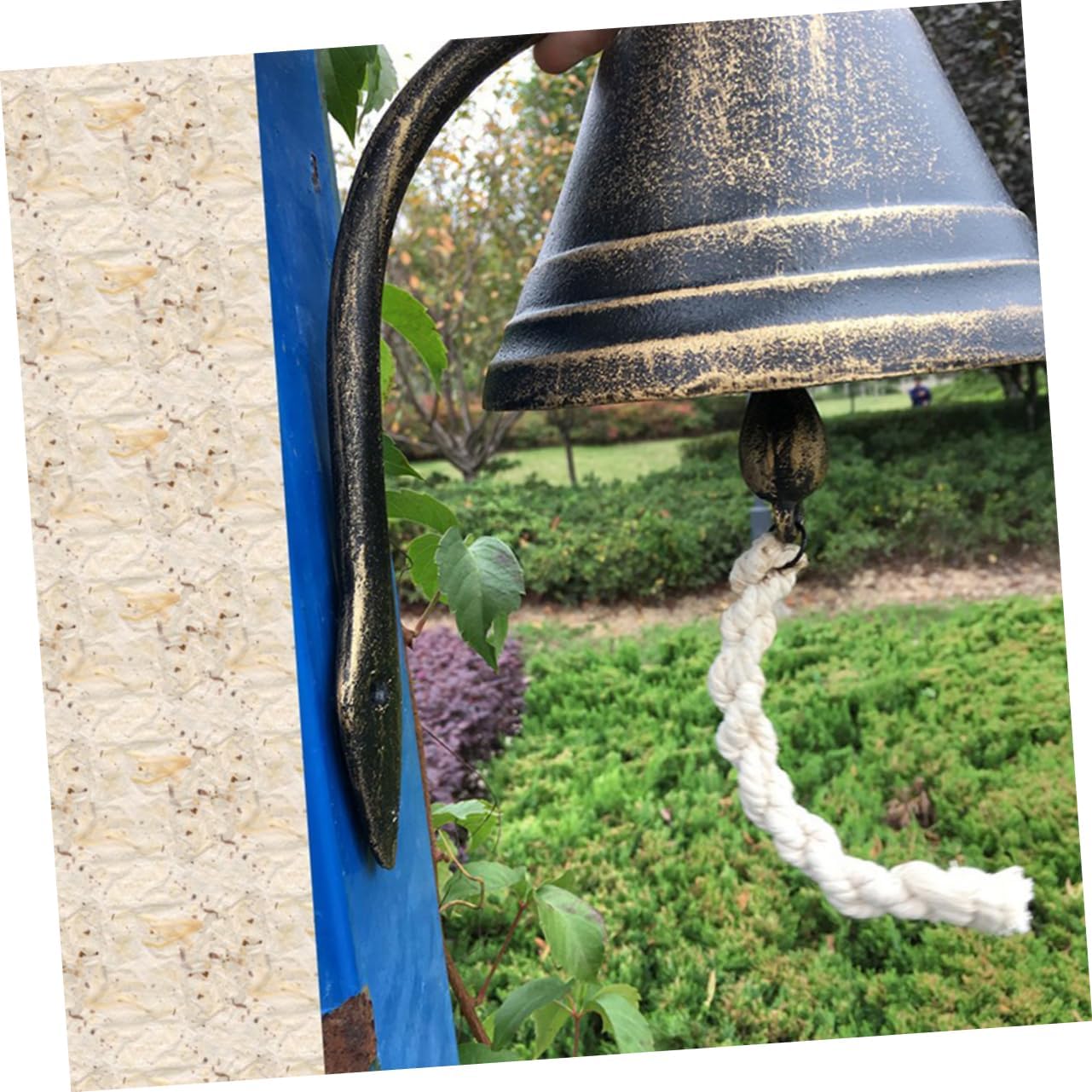 Operitacx Retro Style Cast Iron Doorbell Small Bronze Decorative Bell for Indoor Outdoor Use for Coffee Shops Schools and Homes Loud Sound with Hanging Rope