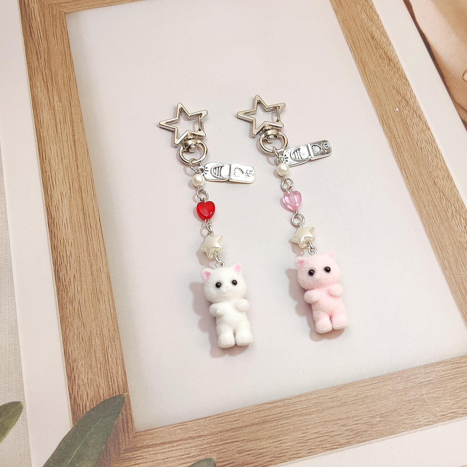 Cute Pink Keychain,Fuzzy Cat Keychain Aesthetic Y2K KeychainStylish KeychainsAccessories - Image 3