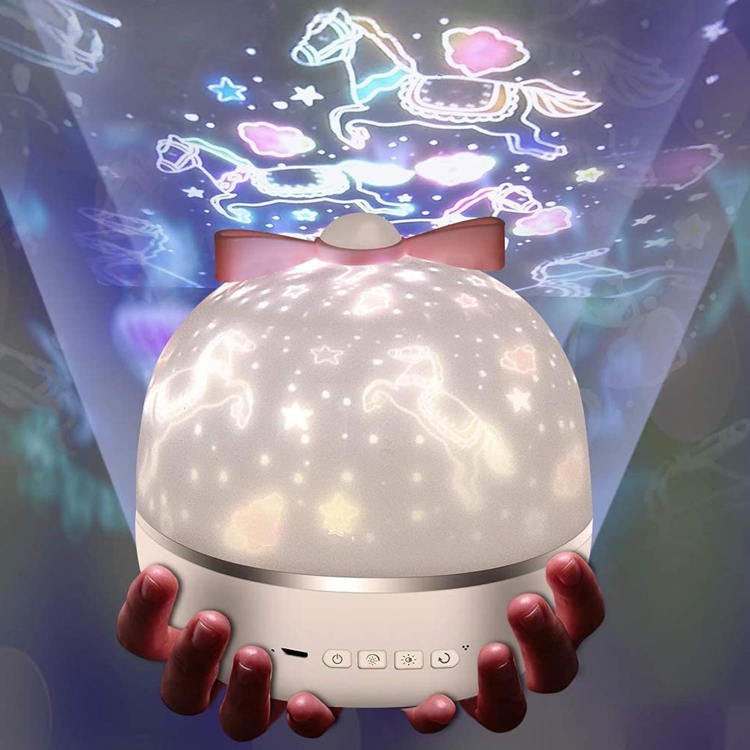 Christmas, Gift 360° Rotating Starry Sky Projector Lamp, Star Projector Night Light, USB Cable, 6 Different Projection Films LED Light, Bedroom Decoration Star Light, Parties, Birthdays, Gift