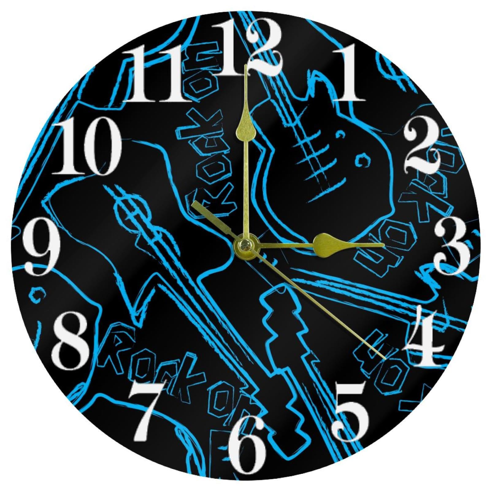 Horloge murale rock de forme ronde silencieuse à quartz