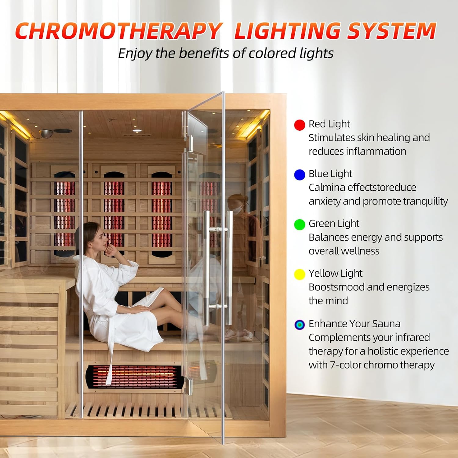 Infrared & Steam Dual-System Sauna Room for 4-6 Person, Wood Hybrid Home Sauna with Heater, Indoor Traditional Saunas Spa with Heaters & Sauna Stove, Speaker, Oxygen Bar, Bucket