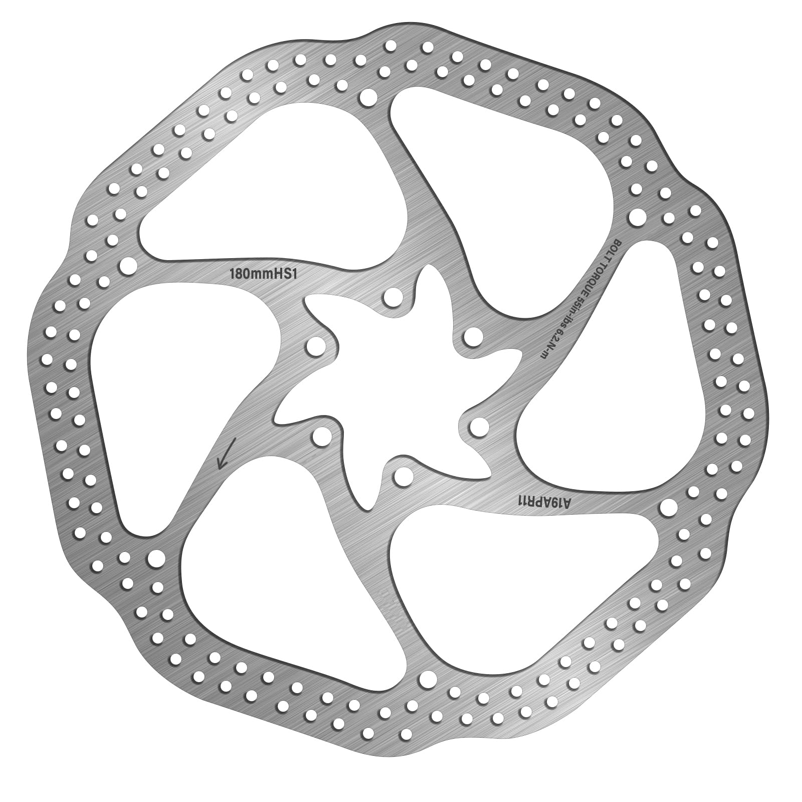 BUCKLOS MTB 140mm 160mm 180mm 203mm Bike Disc Brake Rotor with 6 Bolts