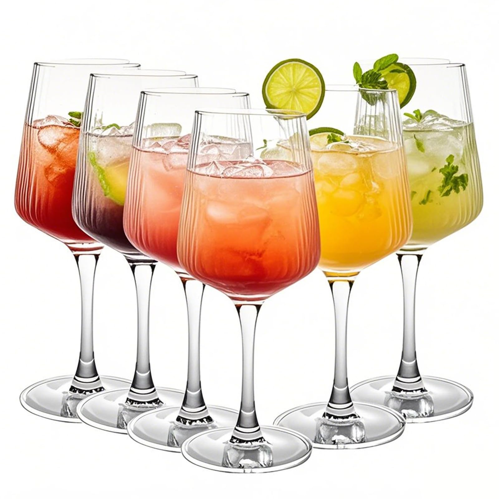 White Wine Glasses Set of 6 I White Wine Goblets 470 ml I Modern Wine Glasses Dishwasher Safe I White Wine Goblet Set Shatterproof I Like Mouth-Blown