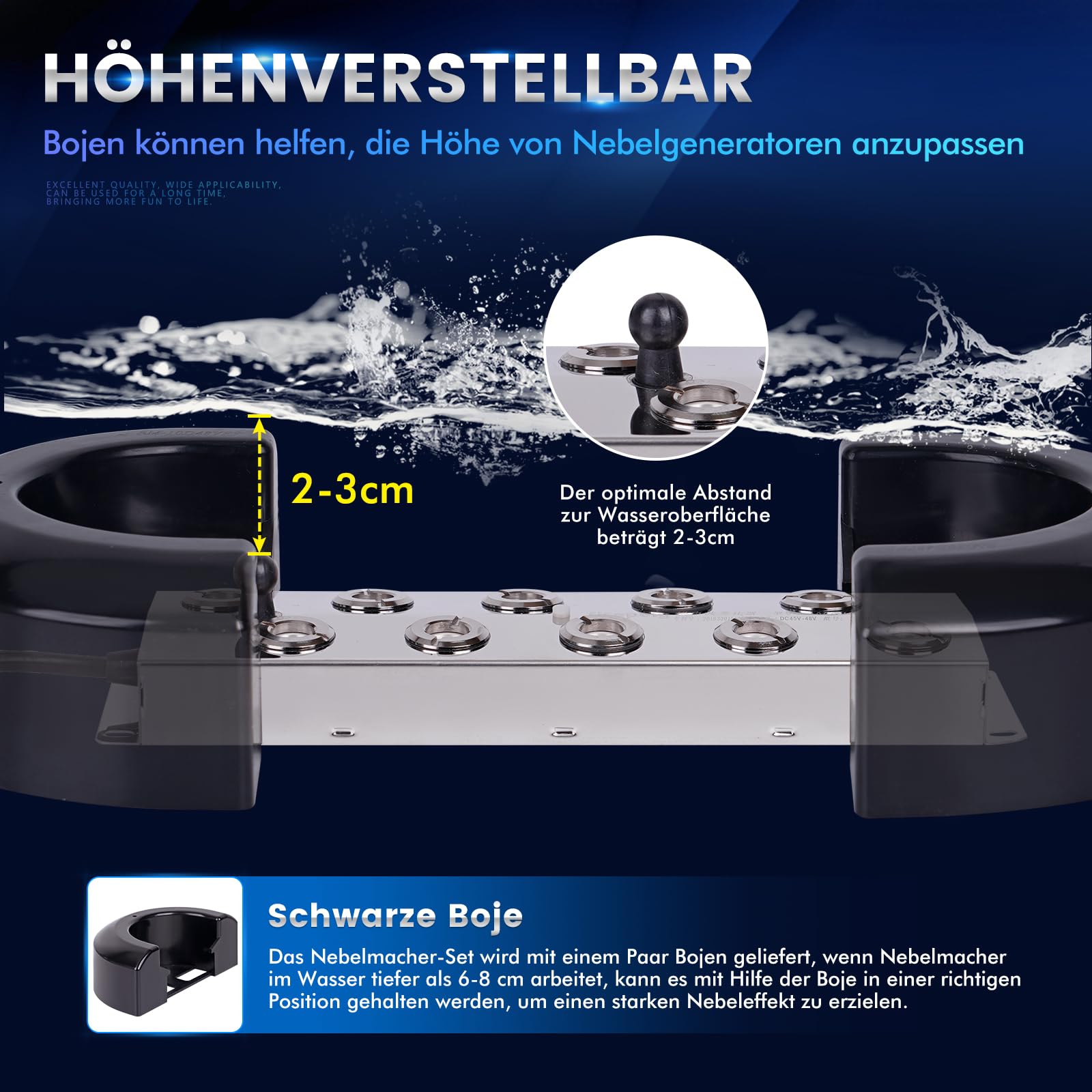 Nebelmacher 20 Kopf 14L/H 2 in 1 Ultraschall Nebelgerät 720W Wasserdichtem Netzteil