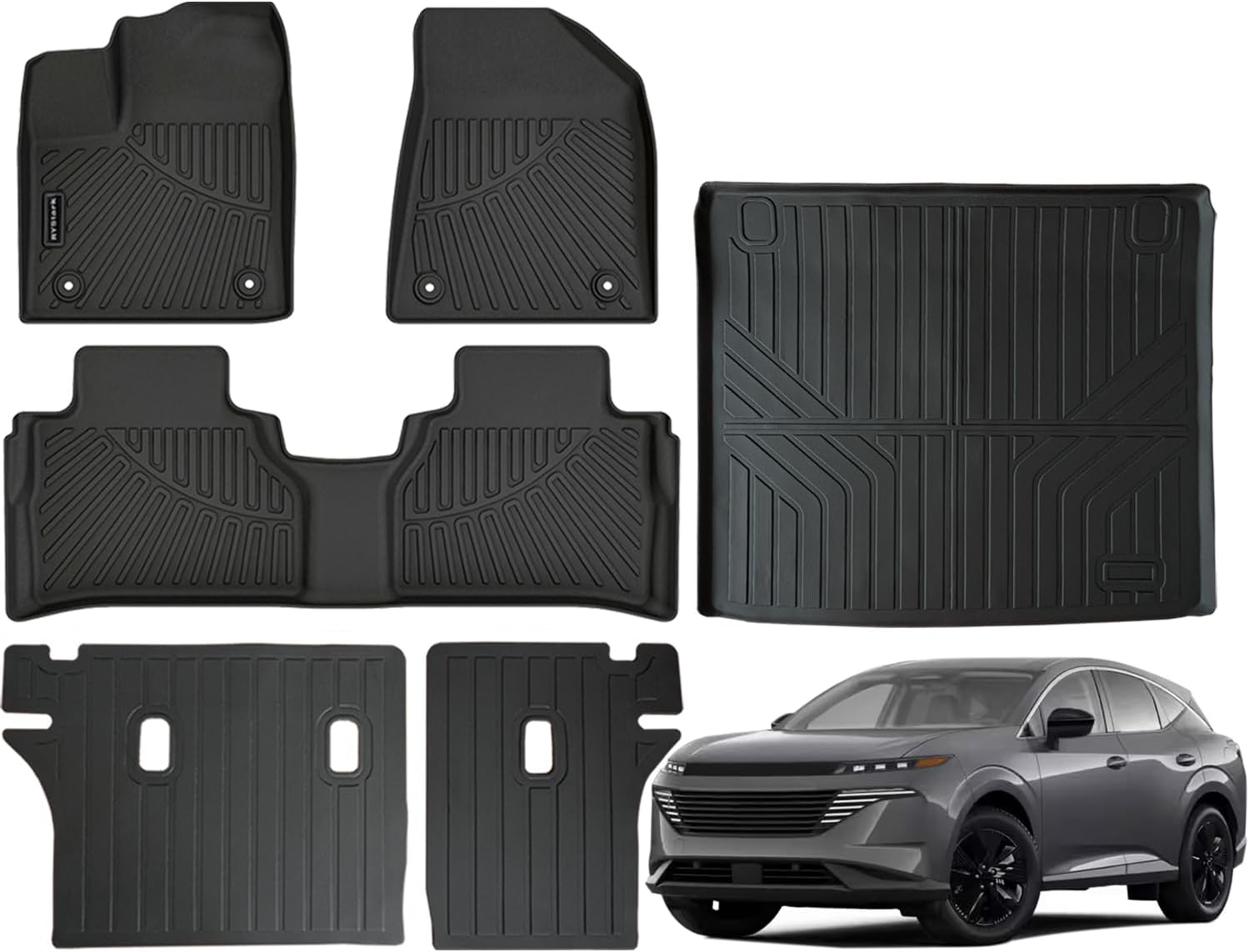 Floor Mats & Cargo Liner with Backrest Mats Compatible with Nissan Murano 2025 2026,All Weather Protection TPE, Anti-Slip Floor Mats & Trunk Mat for Nissan Murano 2025 2026 Accessories